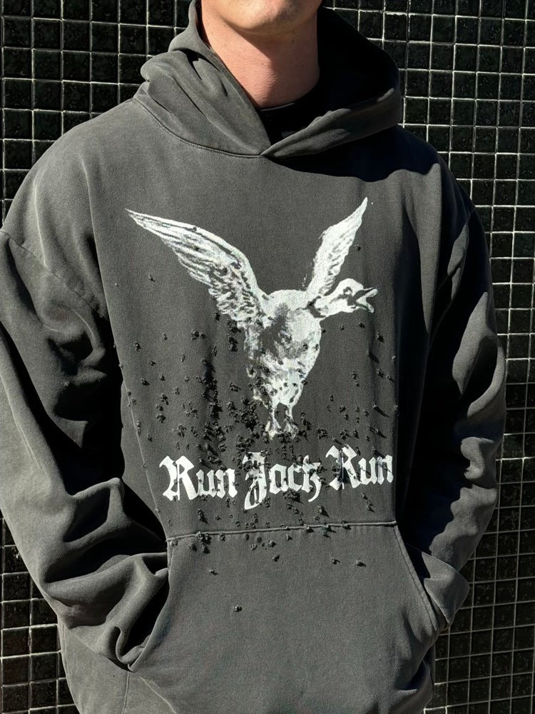 Duck Season Heavyweight Shotgun-Distressed Hoodie